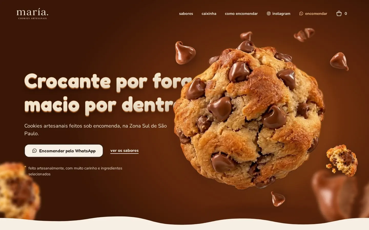 O site maría. cookies no computador