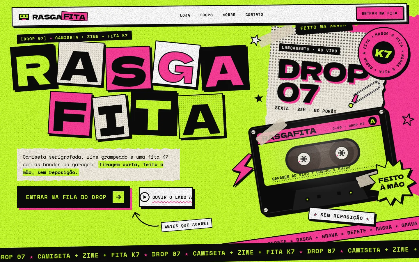 O site RASGAFITA no computador