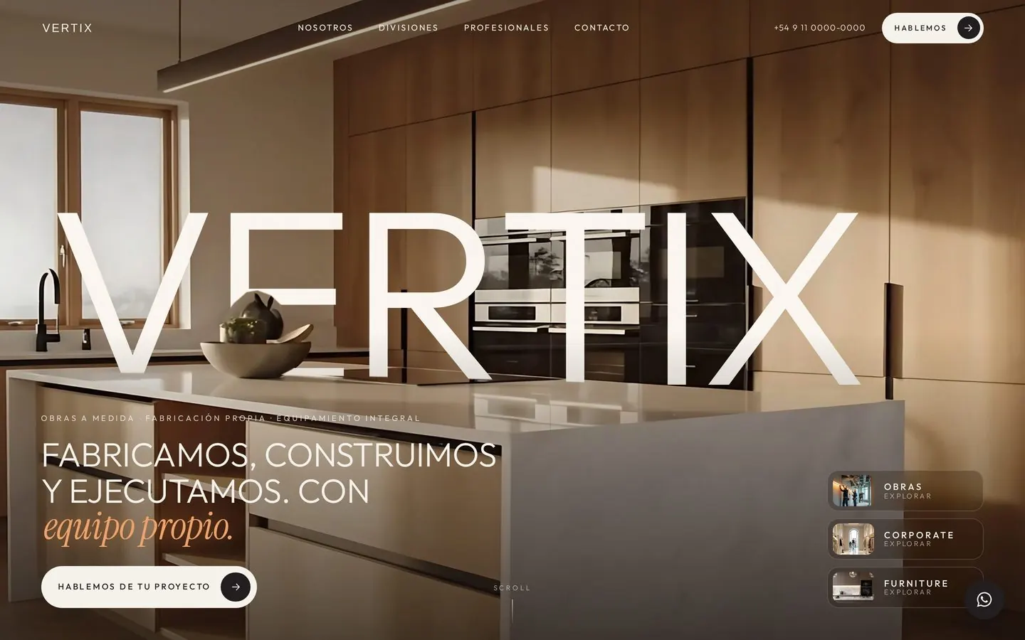 O site VERTIX no computador